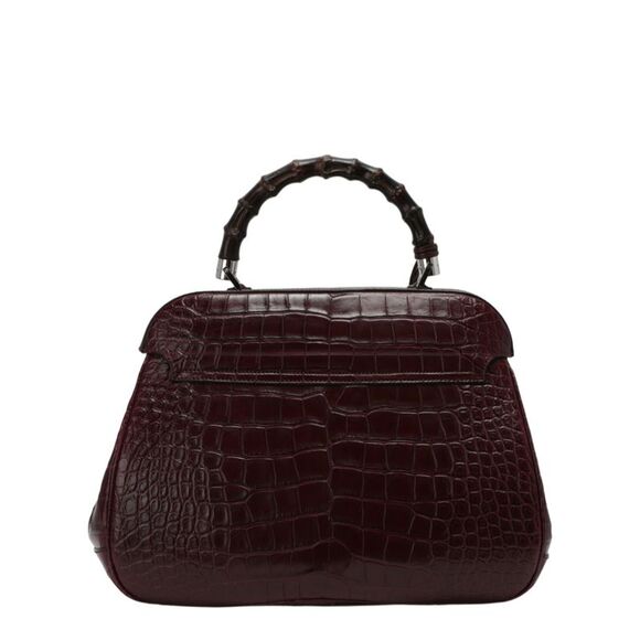 Lady Lock Python Leather Top Handle Bag - Picture 4 of 5